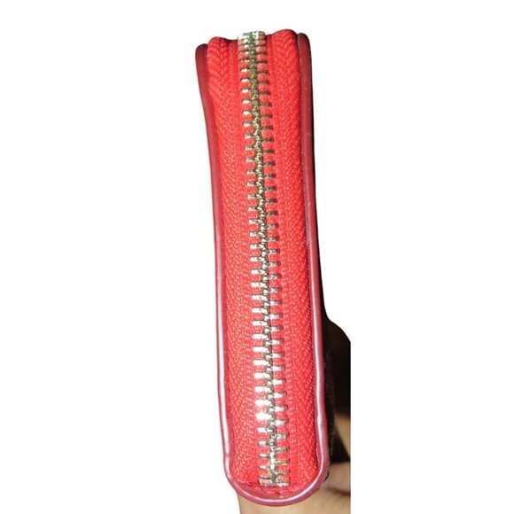 Coach Signature Floral Print Zip Around Accordion Wallet Durable Coated Canvas - Picture 3 of 9